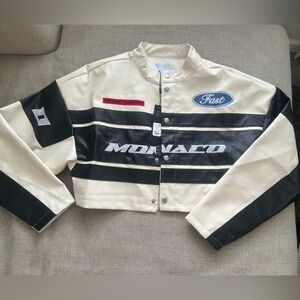 Black and Cream Racing Jacket